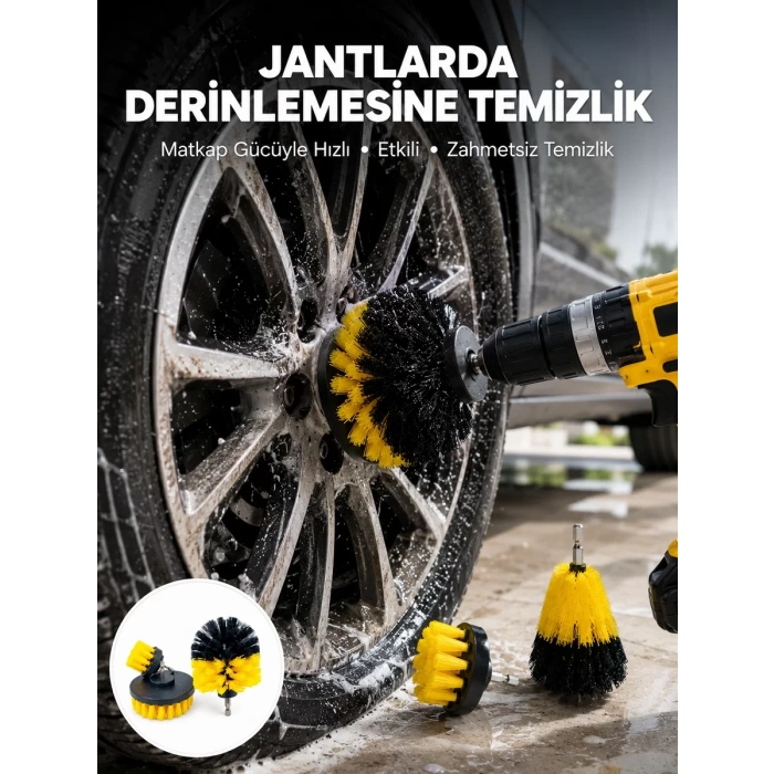 Nevamel® Derinlemesine Temizlik İçin Dayanıklı Kıllı Matkap Fırçası Başlığı