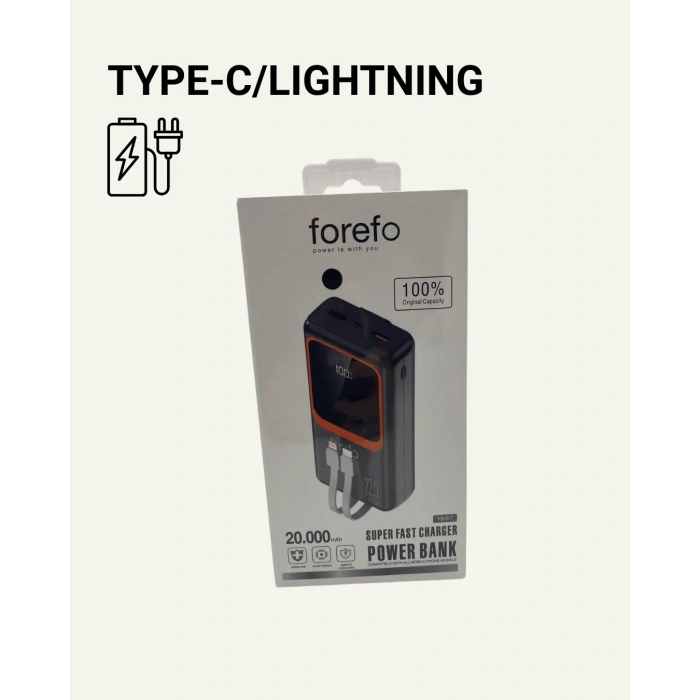 Nevamel Dijital Ekranlı 20.000 mAh Powerbank | 22.5W Hızlı Şarj + Çoklu Bağlantı Seçeneği