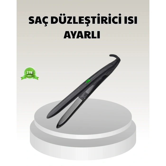 Nevamel Dijital Ekranlı Isı Ayarlı Saç Düzleştirici –  Titanyum Plaka Seyahat Dostu Tasarım