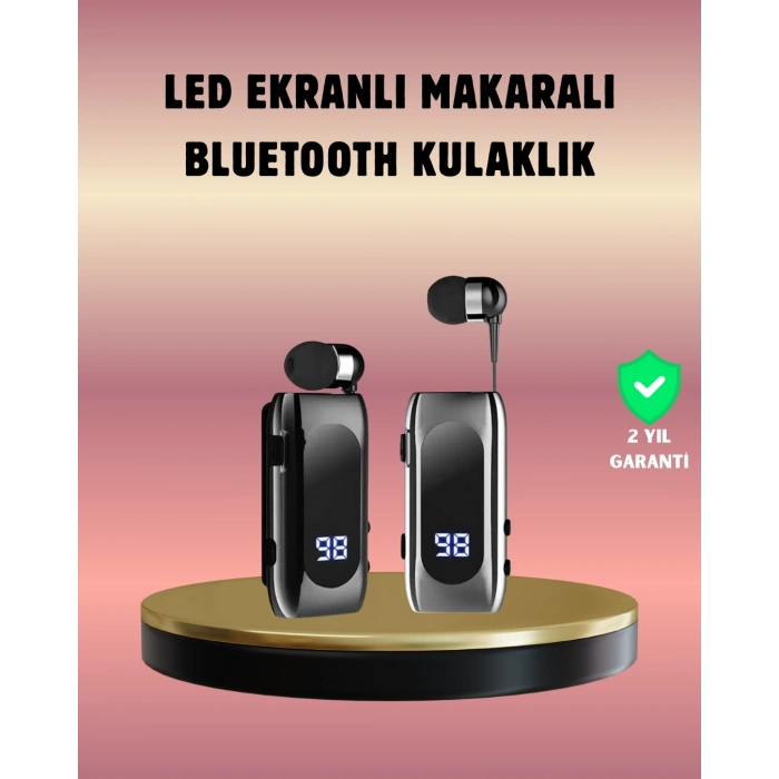 Nevamel Dijital Göstergeli Bluetooth Kulaklık – Klipsli ve Şık Tasarım