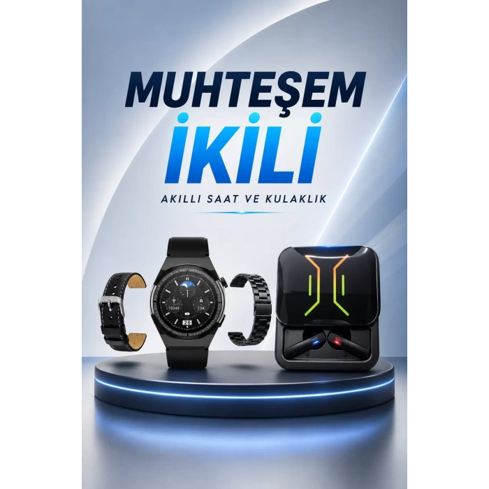 Nevamel® Dijital Göstergeli Bluetooth Kulaklık ve Bildirim Görebilen Akıllı Saat Alarm ve Titreşim