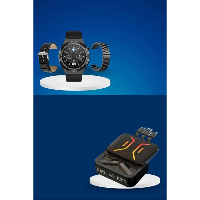 Nevamel Dijital Göstergeli Bluetooth Kulaklık ve Bildirim Görebilen Akıllı Saat Alarm ve Titreşim