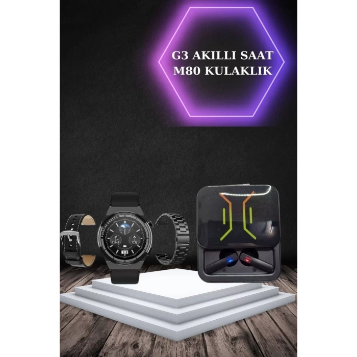 Nevamel® Dijital Göstergeli Bluetooth Kulaklık ve Bildirim Görebilen Akıllı Saat Alarm ve Titreşim