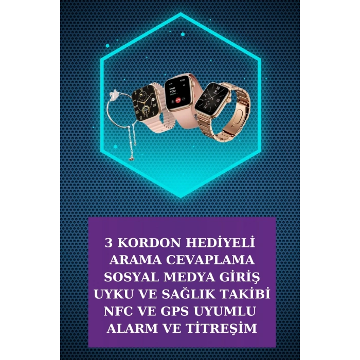 Nevamel® Dijital Göstergeli Powerbank Bluetooth Kulaklık ve Yeni Nesil Amoled Ekran Akıllı Saat