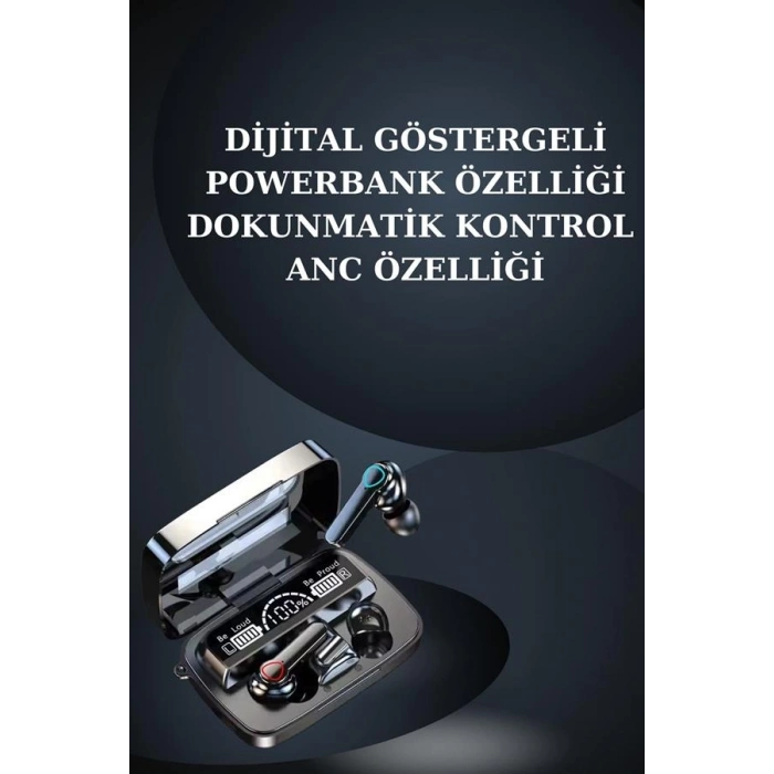 Nevamel® Dijital Göstergeli Powerbank Bluetooth Kulaklık ve Yeni Nesil Amoled Ekran Akıllı Saat