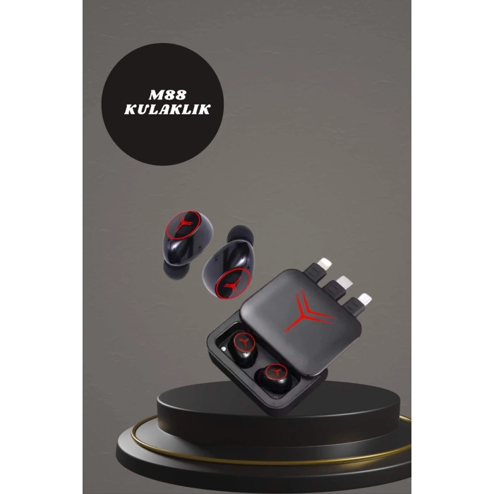 Nevamel Dijital Göstergeli Powerbank Kablosuz Kulaklık ve 7 Kordonlu Yeni Nesil Akıllı Saat Dokunmatik Kontrol