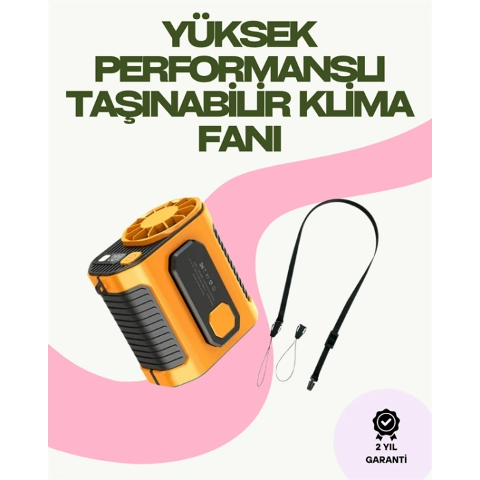 Nevamel Dijital Göstergeli Turbo Taşınabilir Fan – USB Type-C 3 Serinlik Modu
