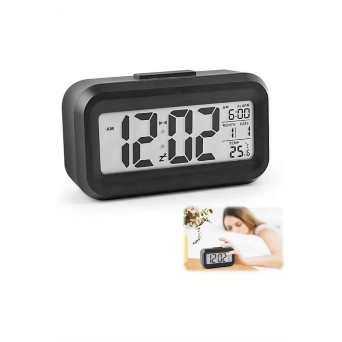 Nevamel Dijital Işıklı Alarmlı Çalışma Masası Ekran Pilli Çalar Saat