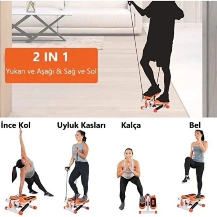 Nevamel Direnç Lastikli Mini Stepper Egzersiz Aleti