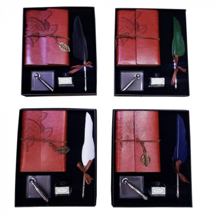 Nevamel  Divit Hokka Defter ve Tüylü Kalem Seti