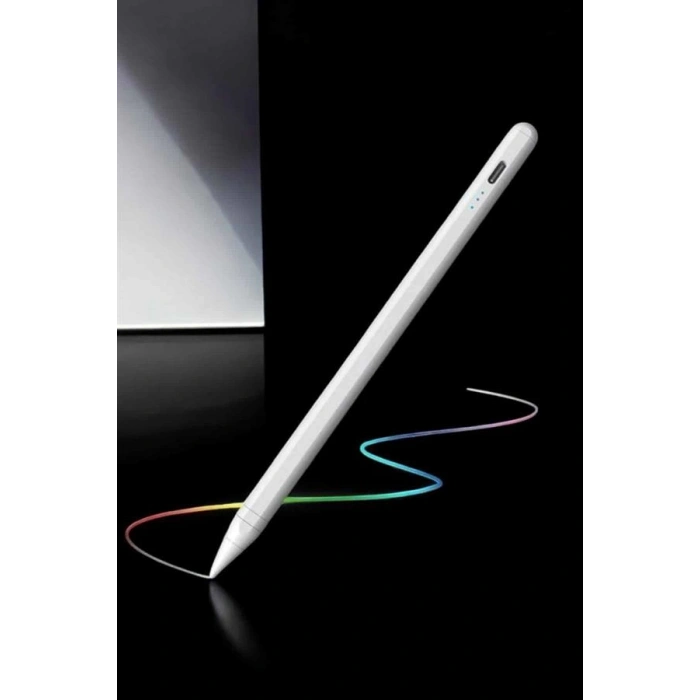Nevamel Dokunmatik Kalem Beyaz Şarjlı Yedek Uçlu Android ve İOS Uyumlu