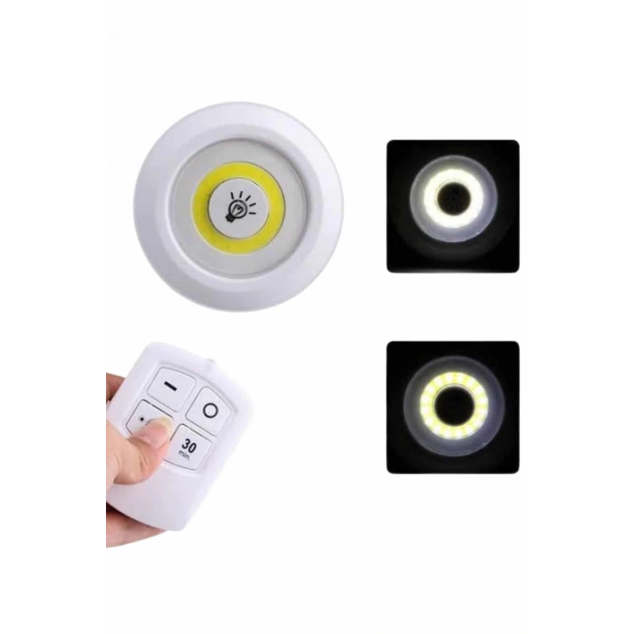 Nevamel Dolap Işığı Mutfak Rafı Işığı Uzaktan Kumandalı 3 Lü Spot Led Lamba