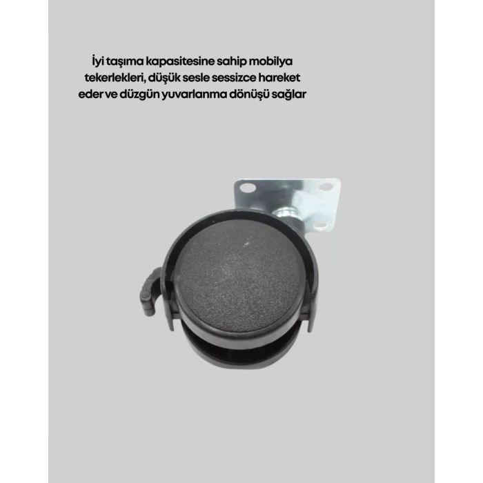 Nevamel® Dolap ve Raflar İçin 4 cm Kilitli Tekerlek Tekli