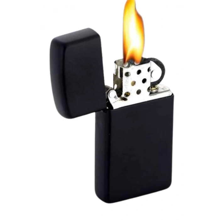 Nevamel Doldurulabilir Siyah Benzinli Çakmak Metalik