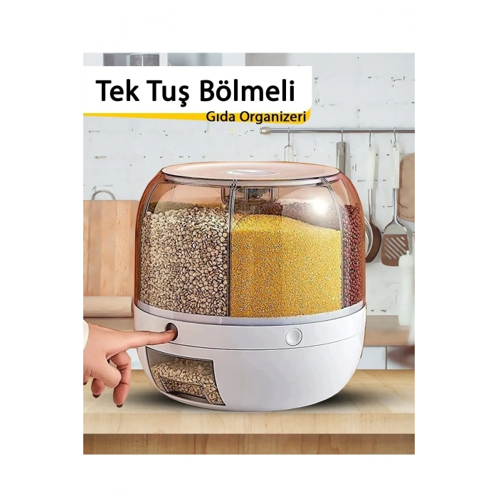 Nevamel® Dönebilen Kuru Gıda Ve Bakliyat Organizeri