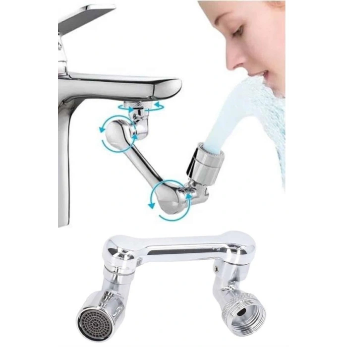 Nevamel Dönebilen Musluk Başlığı Akrobat Mutfak Banyo Musluk Ucu Başlığı Oynar Başlıklı