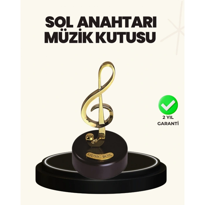 Nevamel® Dönen Sol Anahtarı Figürlü Müzik Kutusu Şık Hediyelik Dekor