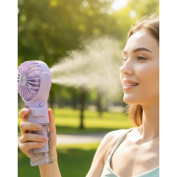 Nevamel® Dönen Su Sisli El Fanı – 4 Kademeli Rüzgar Şeffaf Su Haznesi Sessiz Çalışma