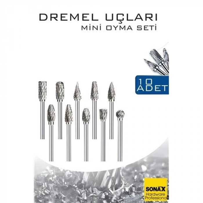 Nevamel® Dremel Uyumlu Mini Oyma Gravür Uç Seti – 10lu Tungsten Karbür Ahşap/Metal/Plastik için