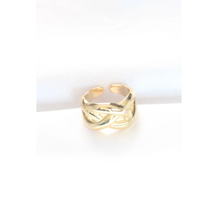 Nevamel® Düğüm Model Gold Renk Ayarlanabilir Yüzük 5886