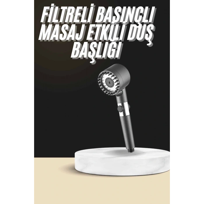 Nevamel Duş Başlığı Profesyonel Masaj Başlıklı 3 Modlu Yeni Nesil Masaj Uçlu Su Tasarruflu