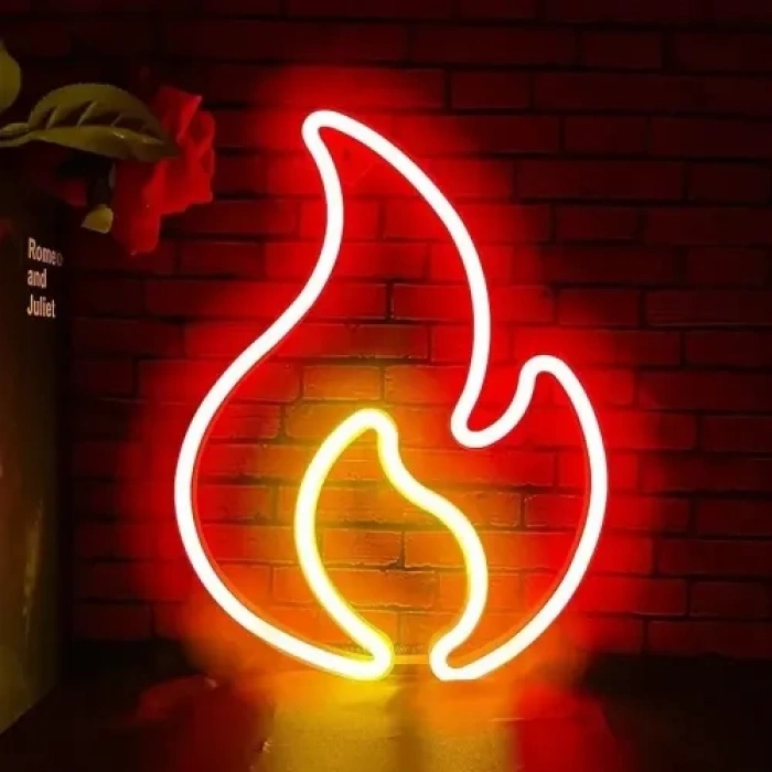 Nevamel Duvara Asmalı Neon Alev Işık