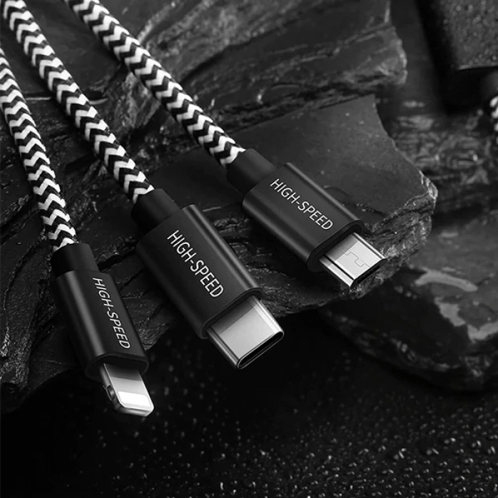 Nevamel DUX DUCIS 3in1 Usb Type C-İPhone Ve Mikro Kopmaz Usb kablo Hızlı Şarj-(5775)
