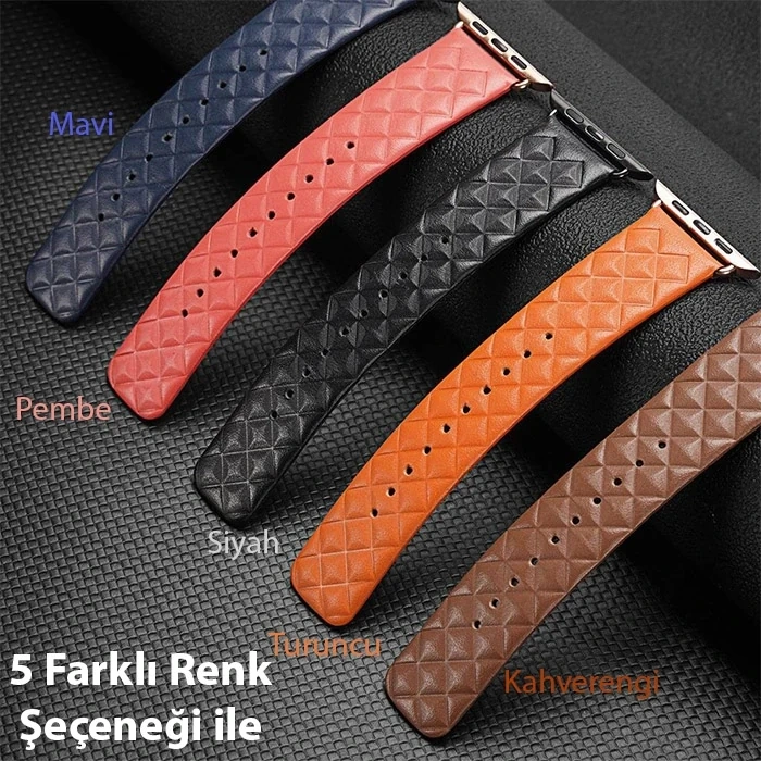 Nevamel Dux Ducis Apple Watch 38/40/41MM için Enland Serisi Premium Deri Kayış Kordon-(5775)