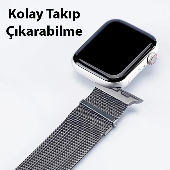 Nevamel Dux Ducis Apple Watch 38/40/41MM için Milanese Premium Milano Loop Kayış Kordon-(5775)