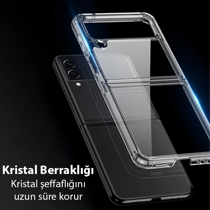 Nevamel Dux Ducis Crystal Clin Series Samsung Galaxy Z Flip3 5G Shockproof Şeffaf Silikon Kılıf-(5775)