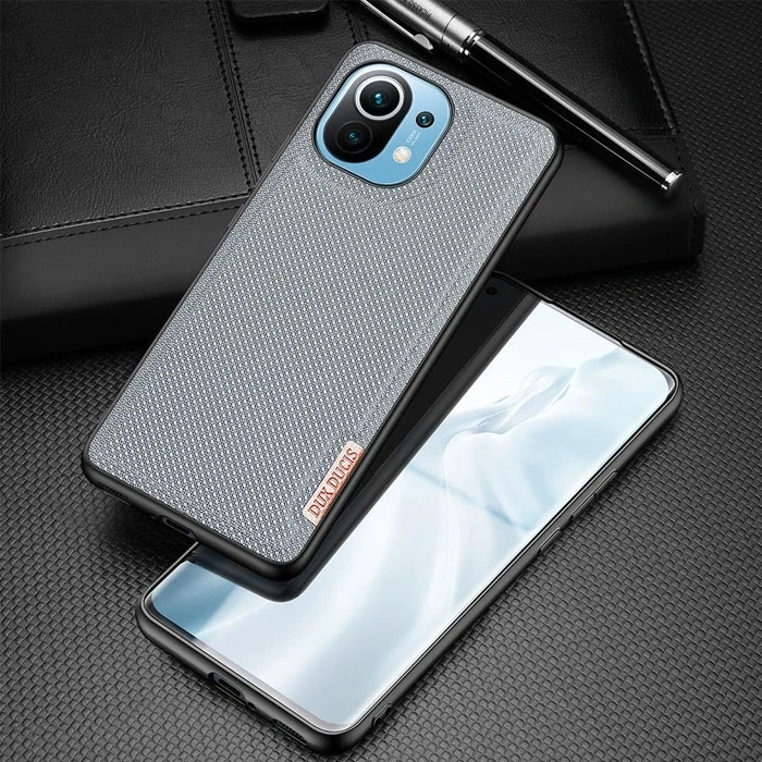Nevamel Dux Ducis Fino Serisi Xiaomi Mi 11 Kılıf Premium Dokuma Silikon Kılıf-(5775)