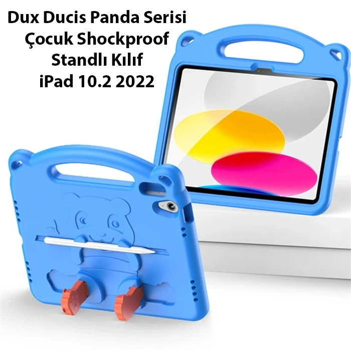 Nevamel Dux Ducis iPad 10.2 2022 Kılıf Panda Serisi Çocuk Shockproof Standlı Kılıf-(5775)