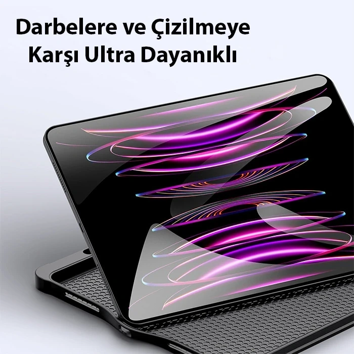 Nevamel Dux Ducis iPad Pro 12.9 2022/2021/2020 SK Series Kablosuz Bluetooth Klavye Touchpad Kılıf-(5775)