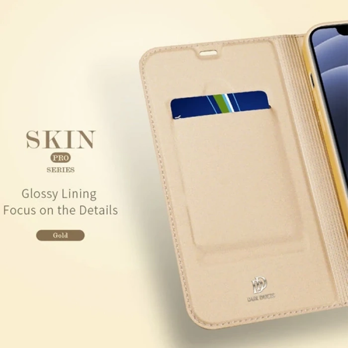 Nevamel DUX DUCİS İPhone 12 Mini Kılıf Kapaklı Flip Cover Kılıf Skin Pro Series Kılıf-(5775)