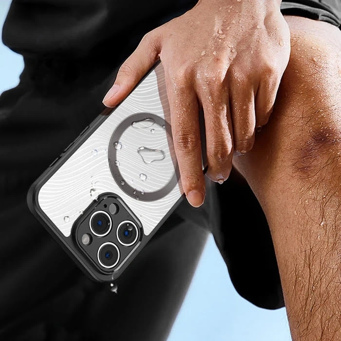 Nevamel Dux Ducis iPhone 12 Pro Aimo Series Mag Safe Premium Buzlu Sert PC-TPU Kılıf-(5775)