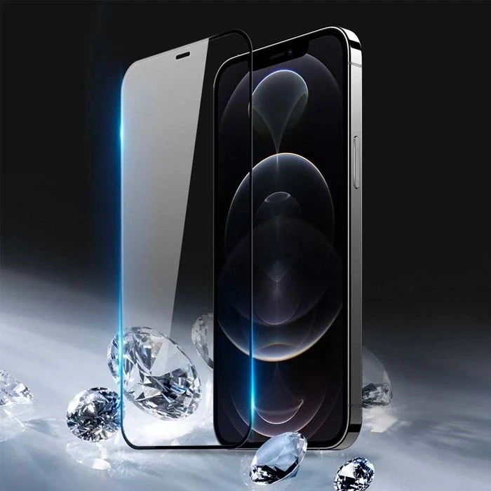 Nevamel Dux Ducis iPhone 12 Pro Max 6.7inç Tempered Cam Ekran Koruyucu 10D Full Kaplama-(5775)