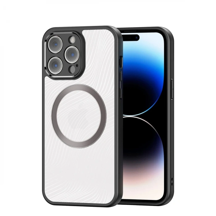 Nevamel Dux Ducis iPhone 13 Pro Max Aimo Series MagSafe Premium Buzlu Sert PC-TPU Kılıf-(5775)