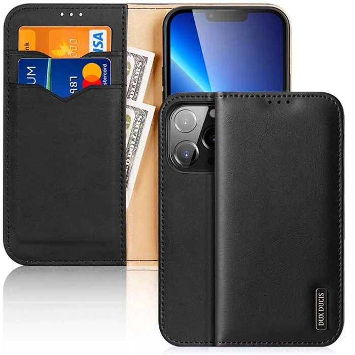Nevamel Dux Ducis iPhone 13 Pro Max Kılıf Mıknatıslı Cüzdanlı Deri Kılıf Hivo Series-(5775)