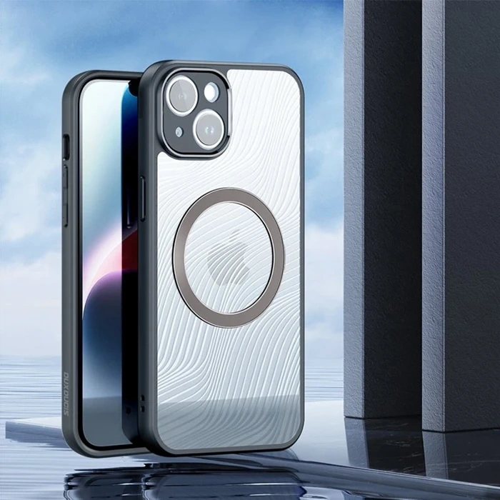 Nevamel Dux Ducis iPhone 14 Plus Aimo Series MagSafe Premium Buzlu Sert PC-TPU Kılıf-(5775)