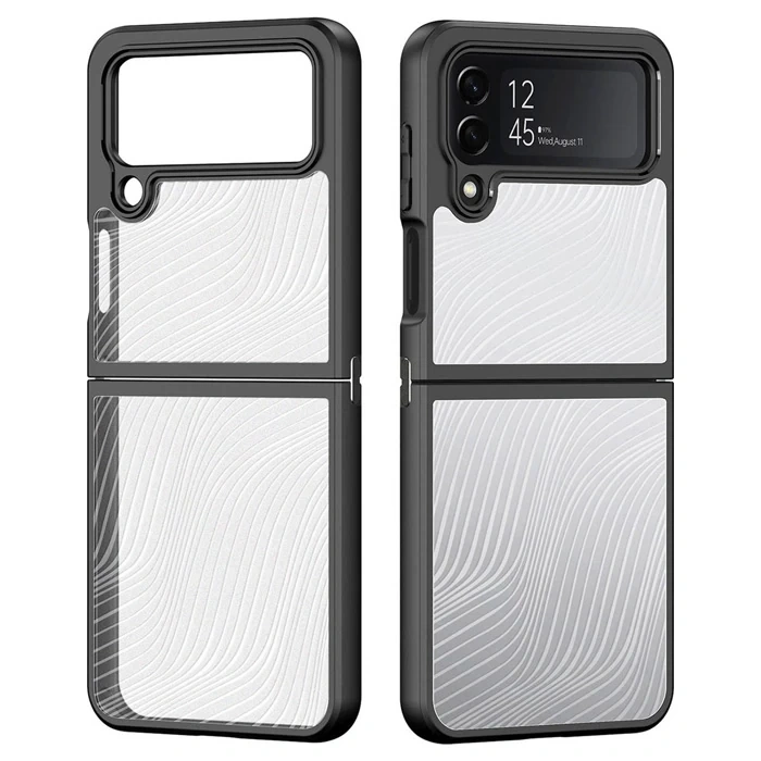 Nevamel Dux Ducis Samsung Z Flip4 5G Aimo Series Premium Buzlu Sert PC-TPU Kılıf-(5775)
