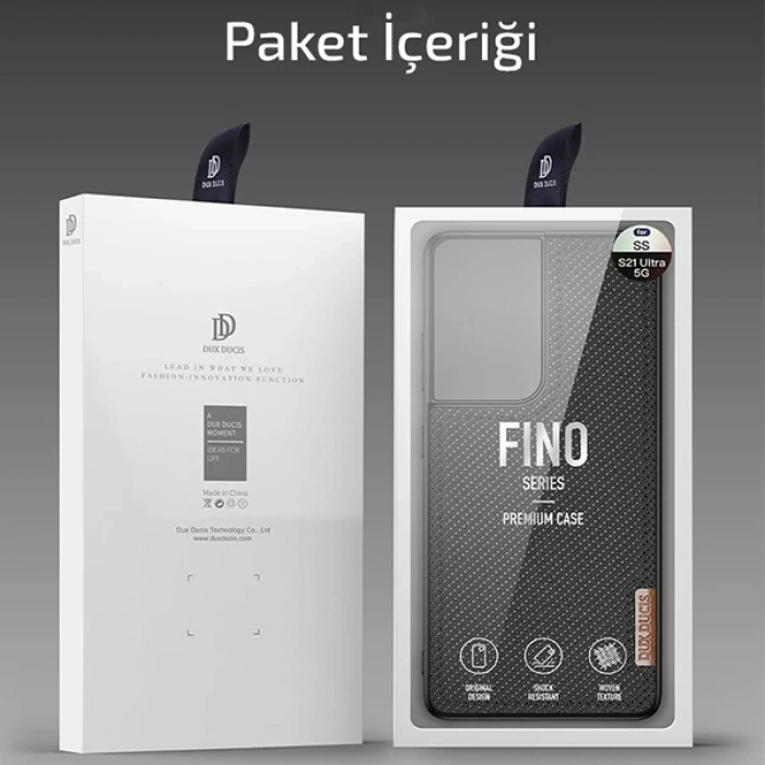 Nevamel Dux Ducis Sm Galaxy S21 Ultra Kılıf  Fino Series Premium Arka Koruma Kılıf-(5775)