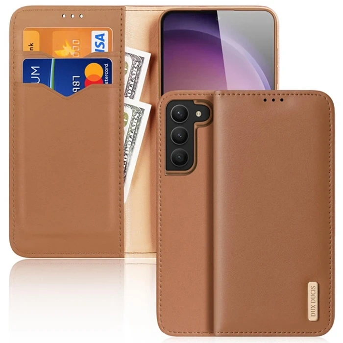 Nevamel Dux Ducis SM Galaxy S23 Kılıf Mıknatıslı Cüzdanlı Deri Kılıf Hivo Series-(5775)