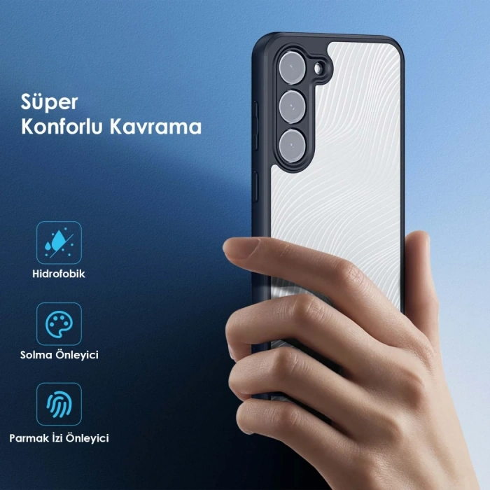 Nevamel Dux Ducis SM Galaxy S23 Plus Aimo Series Premium Buzlu Sert PC-TPU Kılıf-(5775)