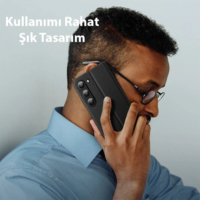 Nevamel Dux Ducis SM Galaxy S23 Plus Kılıf Skin X2 Series Magnetic PU Deri Manyetik Kapaklı Kılıf-(5775)