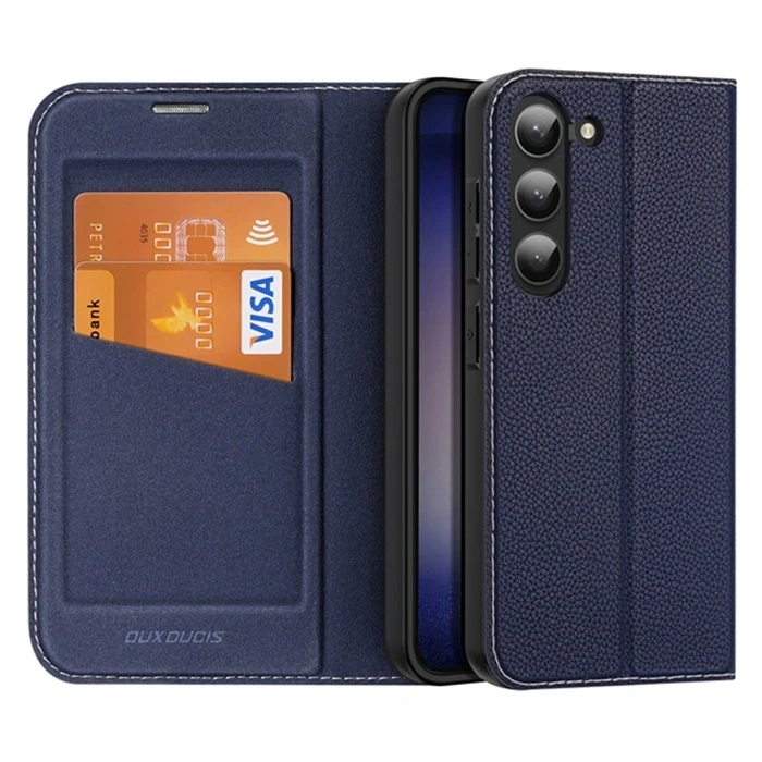 Nevamel Dux Ducis SM Galaxy S23 Plus Kılıf Skin X2 Series Magnetic PU Deri Manyetik Kapaklı Kılıf-(5775)