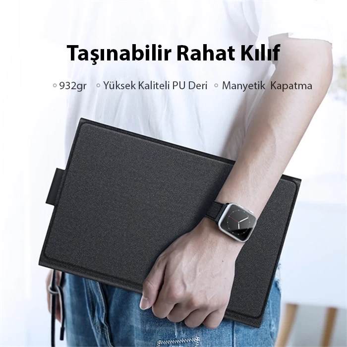 Nevamel Dux Ducis SM Galaxy Tab S8 Plus-S7 Plus-S7 FE ile Uyumlu Bluetooth Klavye Touchpad Kılıf-(5775)