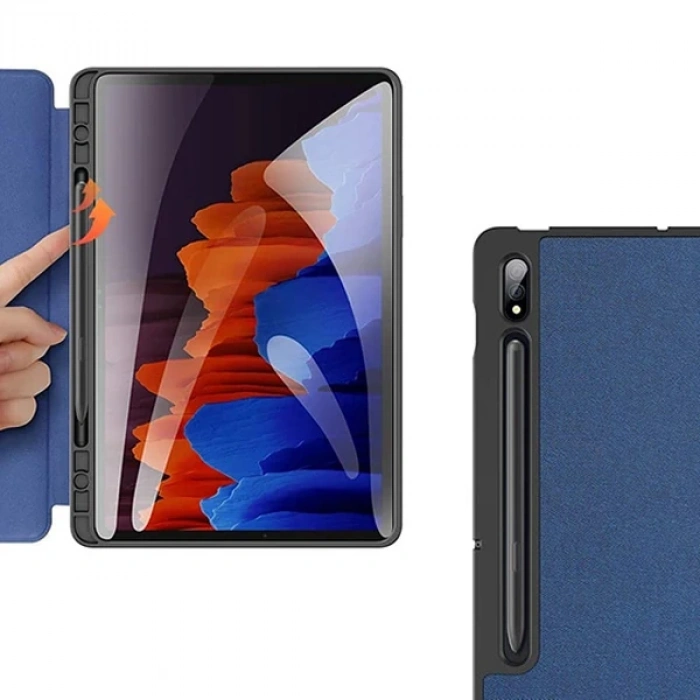 Nevamel Dux Ducis SM Galaxy Tab S8 (X700/X706) S7 (T870/T875/T876B) Kılıf Kalem Yerli Mıknatıslı Domo Series-(5775)