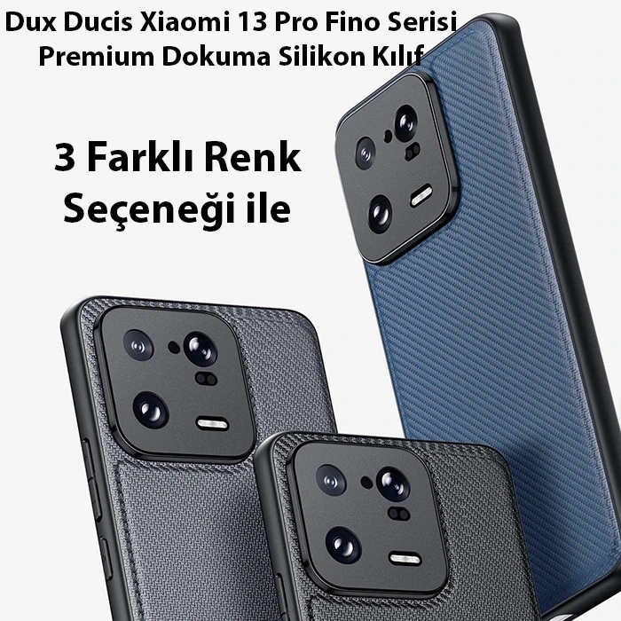 Nevamel Dux Ducis Xiaomi 13 Pro Fino Serisi Premium Dokuma Silikon Kılıf-(5775)