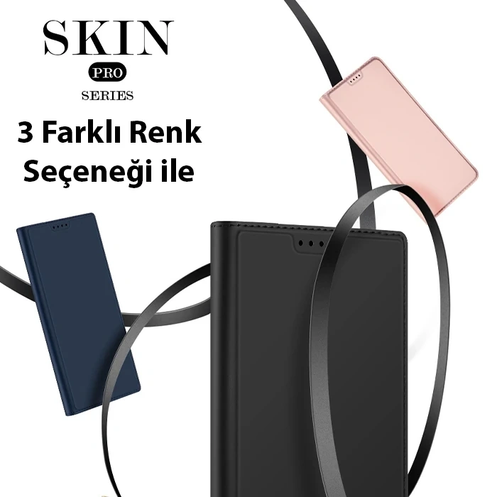 Nevamel Dux Ducis Xiaomi Poco X5 Pro 5G Kılıf Skin Pro Series Flip Cover Kapaklı Kılıf-(5775)