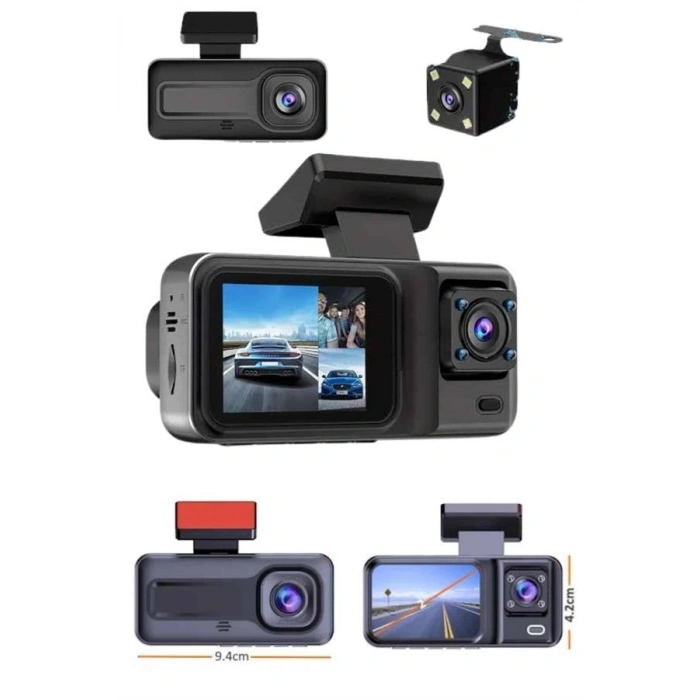 Nevamel DVR Araç İçi Kamera Ön ve İç Kamera 2 İnç Ekranlı Çift Kamera